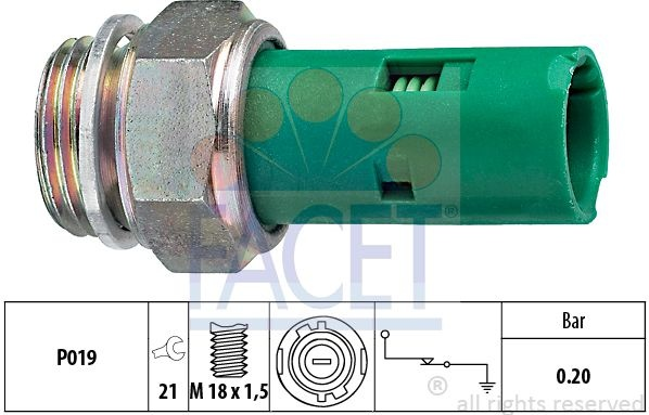 Sensor oil pressure light 7.0110 (FACET)