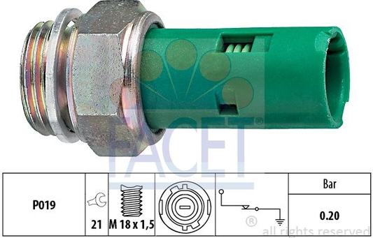 Sensor oil pressure light 7.0110 (FACET)