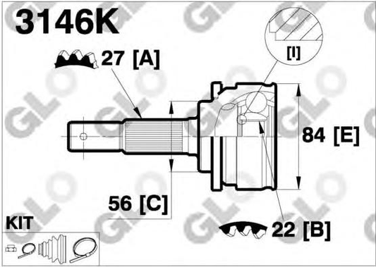 CV joint outer 3146K (GLO)