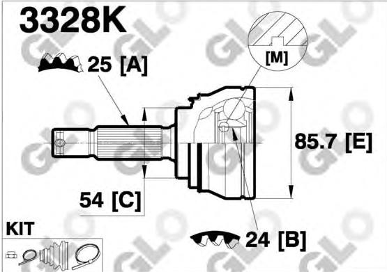 CV joint outer 3328K (GLO)