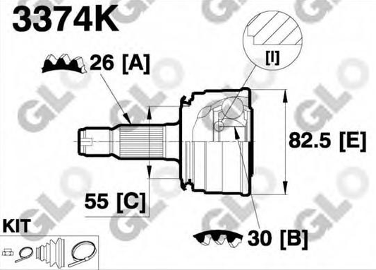 CV joint outer 3374K-HOLZER (Holzer)