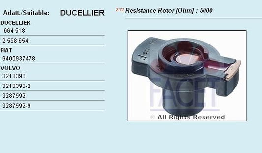 Distributor rotor 3.7696 (FACET)