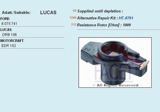 Distributor rotor 3.8116 (FACET)