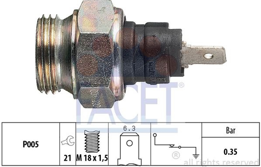 Sensor oil pressure light 7.0034 (FACET)