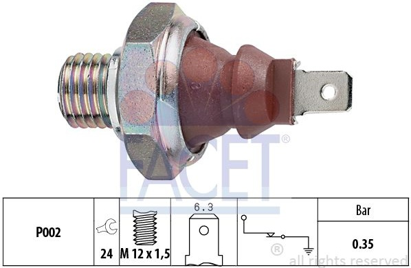 Sensor oil pressure light 7.0026 (FACET)