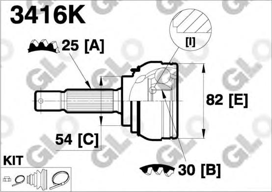 CV joint outer 3416K (GLO)