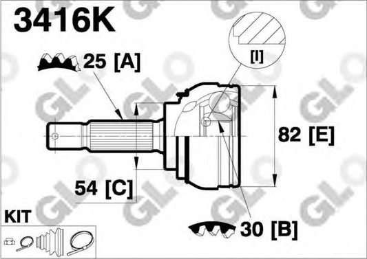 CV joint outer 3416K (GLO)