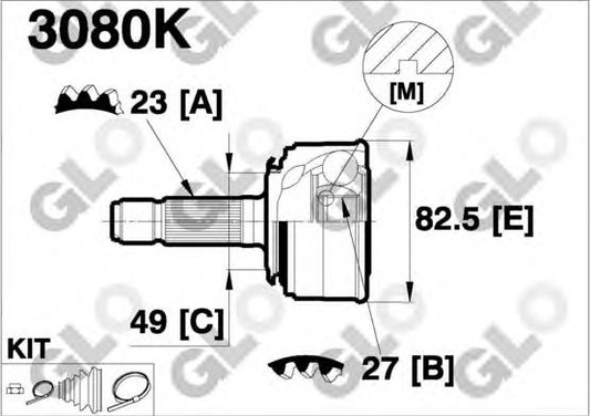 CV joint outer 3080K (GLO)