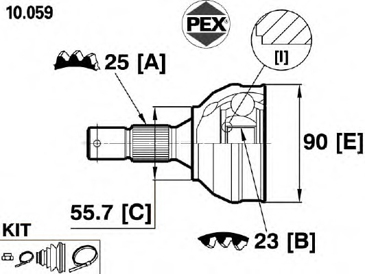 CV joint outer 3112K (GLO)