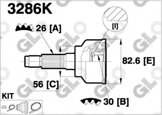 CV joint outer 3286K (GLO)