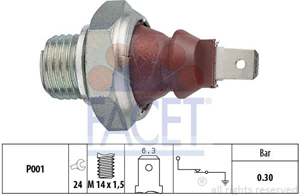 Sensor oil pressure light 7.0023 (FACET)