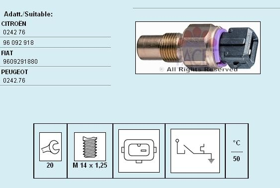 Sensor water temperature light 7.4088 (FACET)