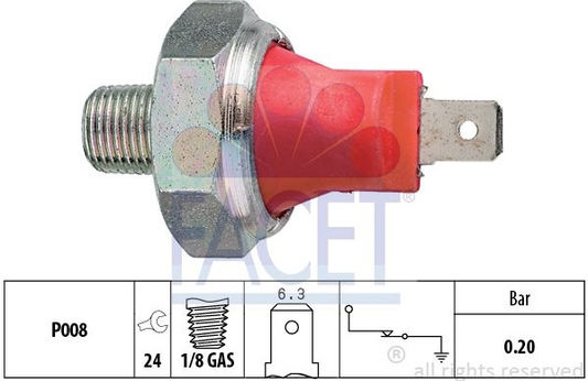 Sensor oil pressure light 7.0035 (FACET)