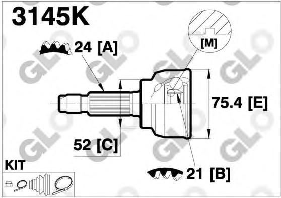 CV joint outer 3145K (GLO)