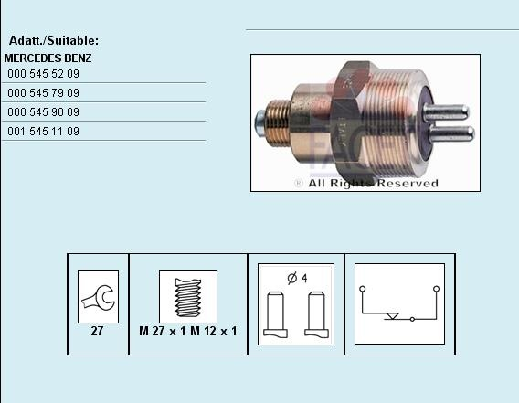 Switch reverse light 7.6101 (FACET)