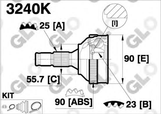 CV joint outer 3240K (GLO)