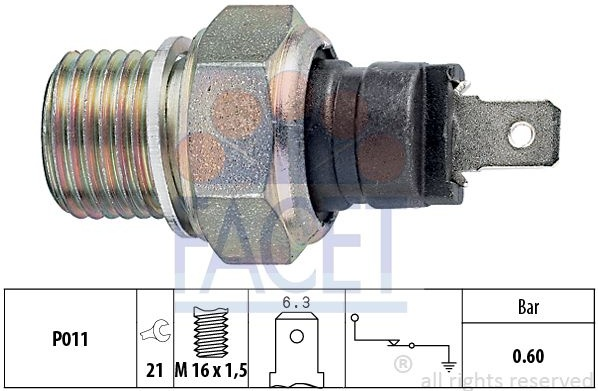 Sensor oil pressure light 7.0021 (FACET)