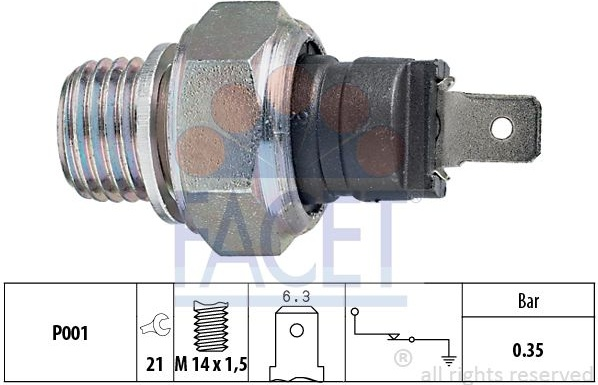 Sensor oil pressure light 7.0006 (FACET)