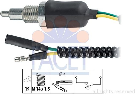 Switch reverse light 7.6094 (FACET)