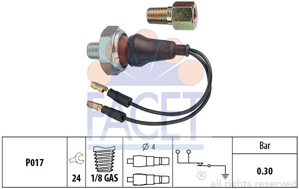 Sensor oil pressure light 7.0065 (FACET)