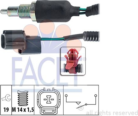 Switch reverse light 7.6174 (FACET)