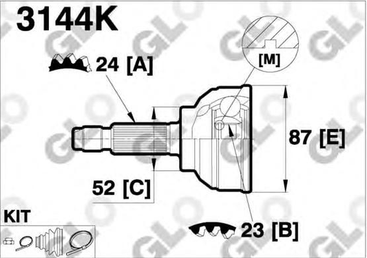 CV joint outer 3144K (GLO)