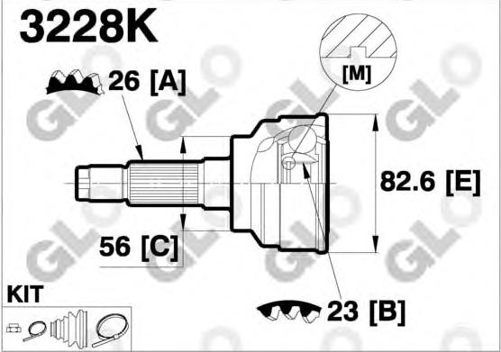 CV joint outer 3228K (GLO)