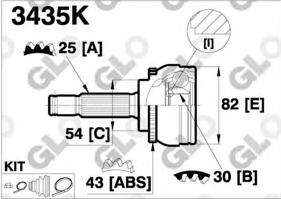 CV joint outer 3435K (GLO)