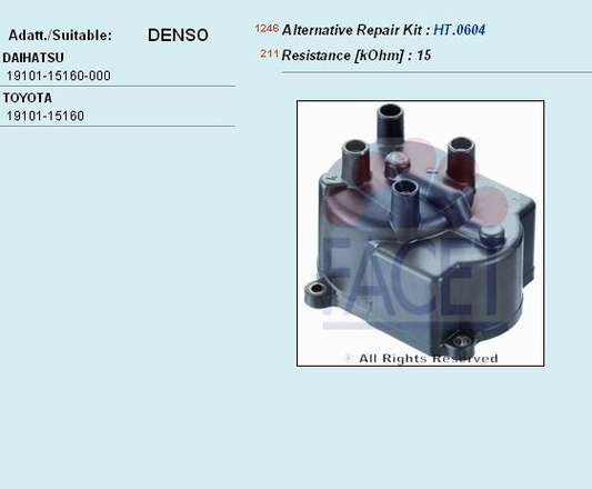 Distributor cap 2.7612 (FACET)