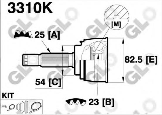 CV joint outer 3310K (GLO)