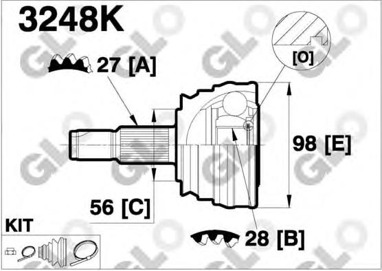 CV joint outer 3248K (GLO)