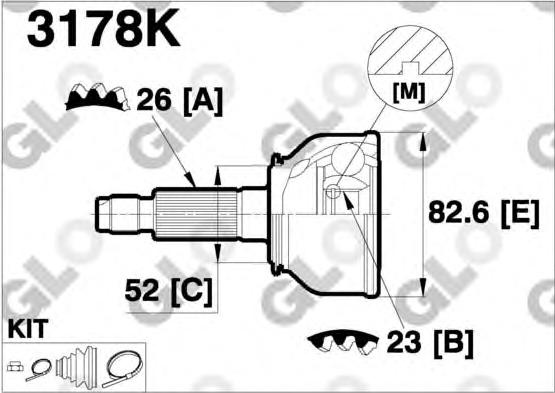 CV joint outer 3178K (GLO)