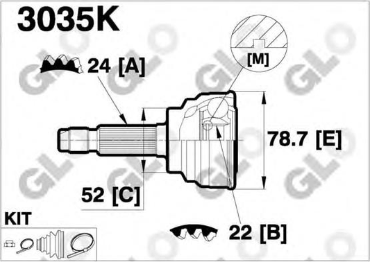 CV joint outer 3035K (GLO)