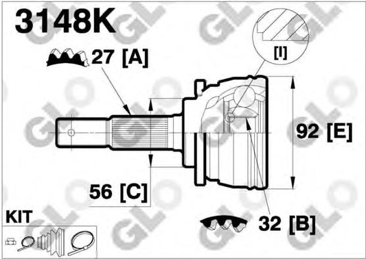 CV joint outer 3148K. (GLO)