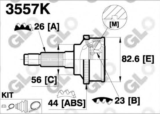 CV joint outer 3557K (GLO)