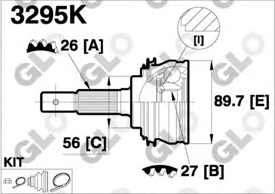 CV joint outer 3295K. (GLO)