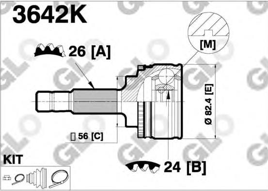 CV joint outer 3642K (GLO)