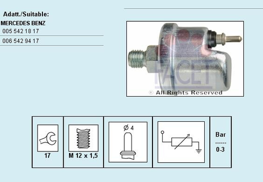 Sensor oil pressure indicator 7.0630 (FACET)