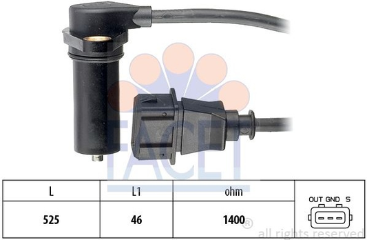 Sensor crankshaft position 9.0219 (FACET)